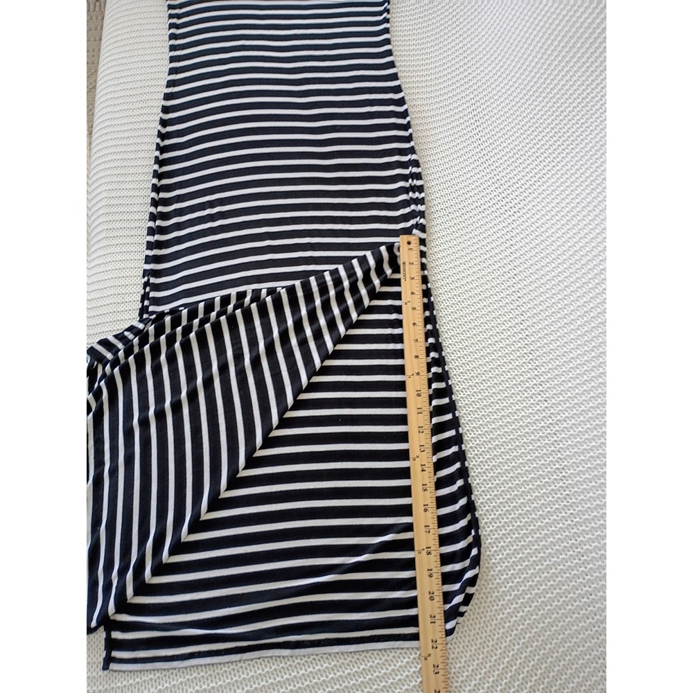 Michael Kors Nautical Black White‎ Cotton Striped Short Slve Maxi Dress Fits S/M - Picture 9 of 13